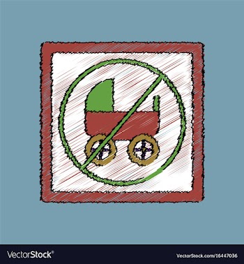 Flat shading style icon strollers not allowed vector image