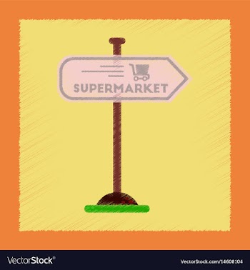 Flat shading style icon supermarket sign vector image