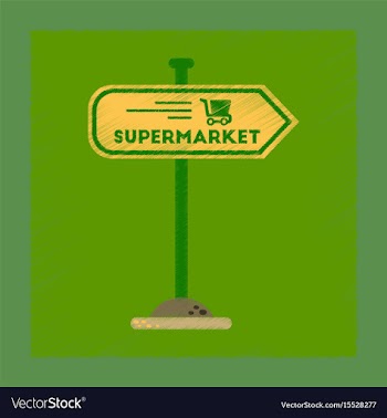 Flat shading style icon supermarket sign vector image