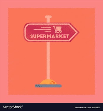 Flat shading style icon supermarket sign vector image