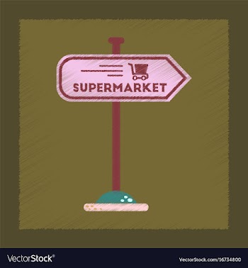 Flat shading style icon supermarket sign vector image