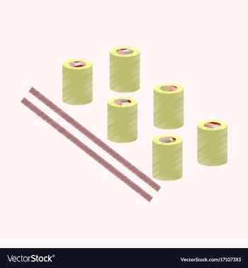 Flat shading style icon sushi and sticks vector image