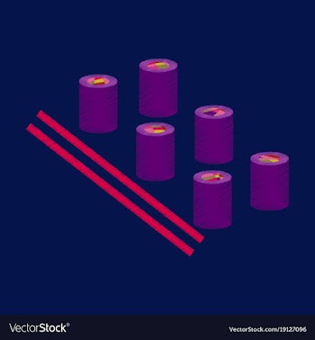 Flat shading style icon sushi and sticks vector image