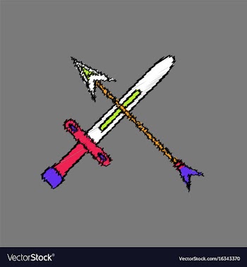 Flat shading style icon sword and arrow vector image