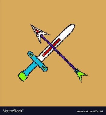 Flat shading style icon sword and arrow vector image