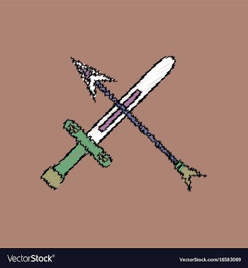 Flat shading style icon sword and arrow vector image