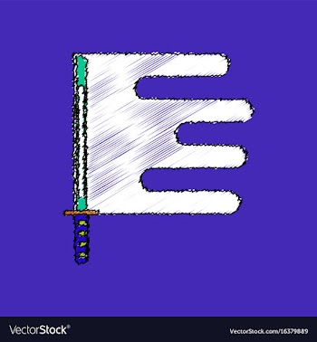 Flat shading style icon sword and shuriken vector image