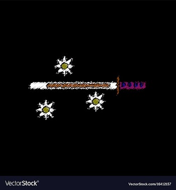 Flat shading style icon sword and shuriken vector image