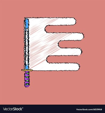 Flat shading style icon sword and shuriken vector image