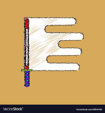 Flat shading style icon sword and shuriken vector image