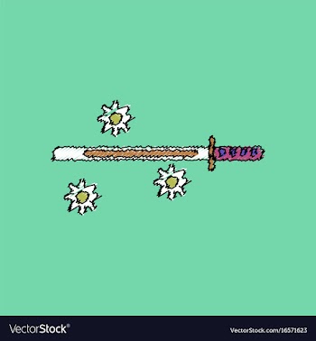 Flat shading style icon sword and shuriken vector image