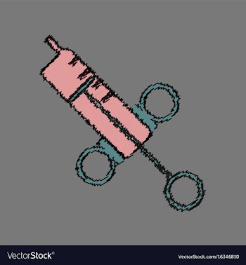 Flat shading style icon syringe vector image