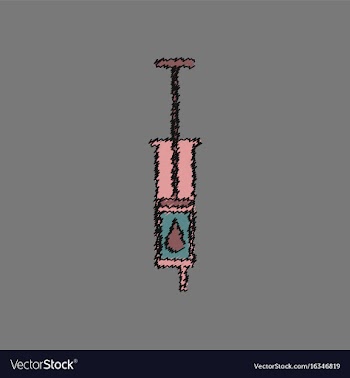 Flat shading style icon syringe vector image