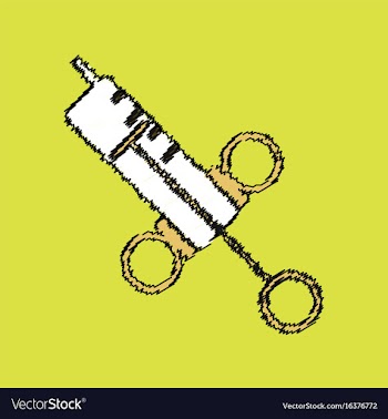Flat shading style icon syringe vector image