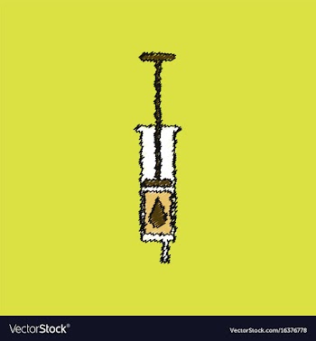 Flat shading style icon syringe vector image