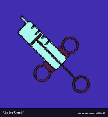 Flat shading style icon syringe vector image