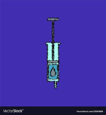 Flat shading style icon syringe vector image