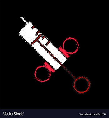 Flat shading style icon syringe vector image