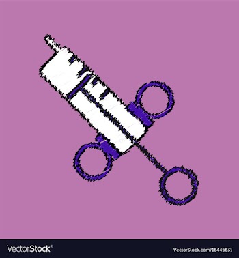 Flat shading style icon syringe vector image