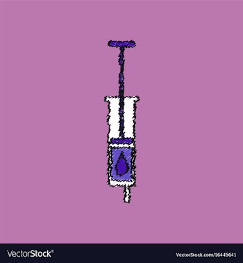 Flat shading style icon syringe vector image