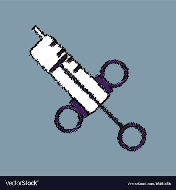 Flat shading style icon syringe vector image