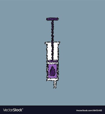 Flat shading style icon syringe vector image
