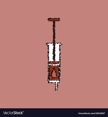 Flat shading style icon syringe vector image