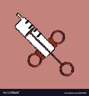 Flat shading style icon syringe vector image