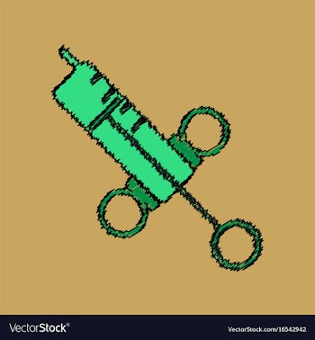 Flat shading style icon syringe vector image
