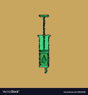 Flat shading style icon syringe vector image