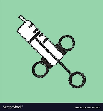 Flat shading style icon syringe vector image
