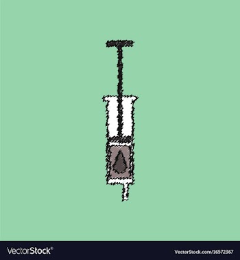 Flat shading style icon syringe vector image