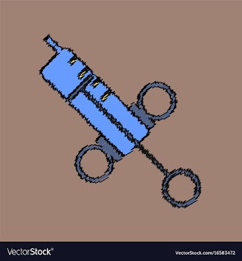 Flat shading style icon syringe vector image