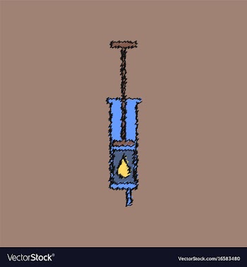 Flat shading style icon syringe vector image