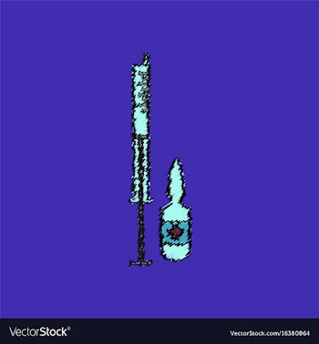 Flat shading style icon syringe with medicine vector image