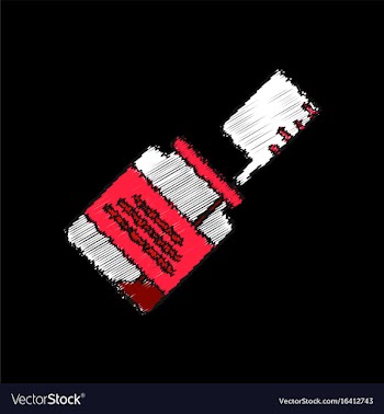 Flat shading style icon syringe with medicine vector image