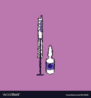 Flat shading style icon syringe with medicine vector image
