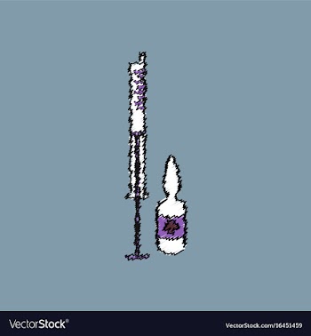 Flat shading style icon syringe with medicine vector image