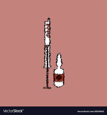 Flat shading style icon syringe with medicine vector image