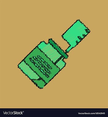 Flat shading style icon syringe with medicine vector image