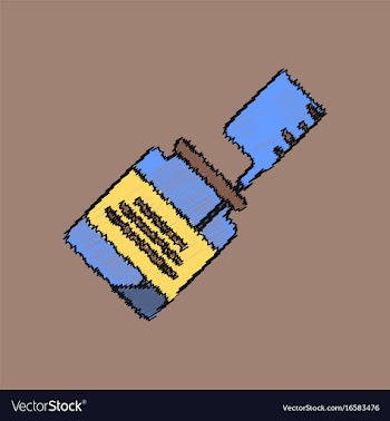 Flat shading style icon syringe with medicine vector image