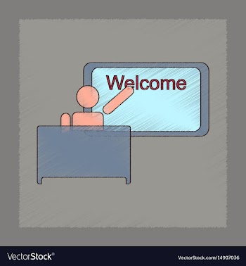 Flat shading style icon table board teacher vector image