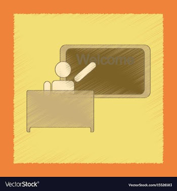 Flat shading style icon table board teacher vector image