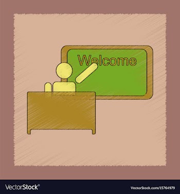 Flat shading style icon table board teacher vector image