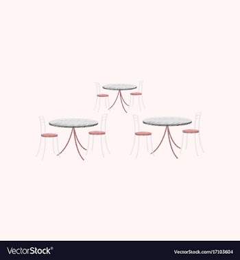 Flat shading style icon tables and chairs vector image