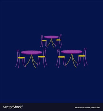 Flat shading style icon tables and chairs vector image