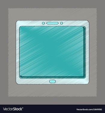 Flat shading style icon tablet gadget vector image