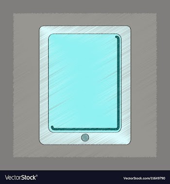 Flat shading style icon tablet gadget vector image