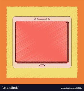 Flat shading style icon tablet gadget vector image