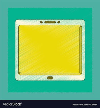 Flat shading style icon tablet gadget vector image